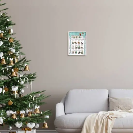 Stupell Industries Santa Claus Gifts City Rooftop Framed Giclee Art White {3}