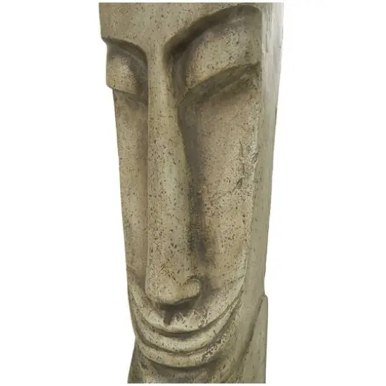 37" Gray Face Totem Sculpture {6}