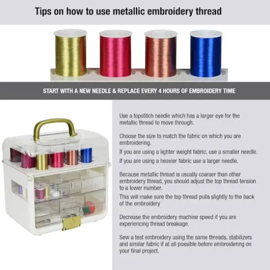 SINGER&reg; Sew-It-Goes 255 Piece Sewing Kit & Craft Organizer Sewing Storage Case with Metallic Embroidery Thread {15}