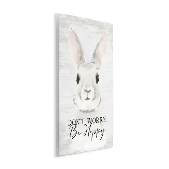 Stupell Industries Don't Worry Be Hoppy Easter Bunny Rabbit Pun Wall Plaque Art {4}