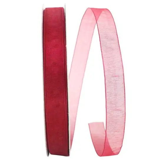 JAM Paper 5/8" x 100yd. Chiffon Mono Sheer Ribbon Red {1}