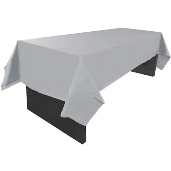 JAM Paper 108" Rectangular Plastic Lined Paper Table Cover Silver {5}