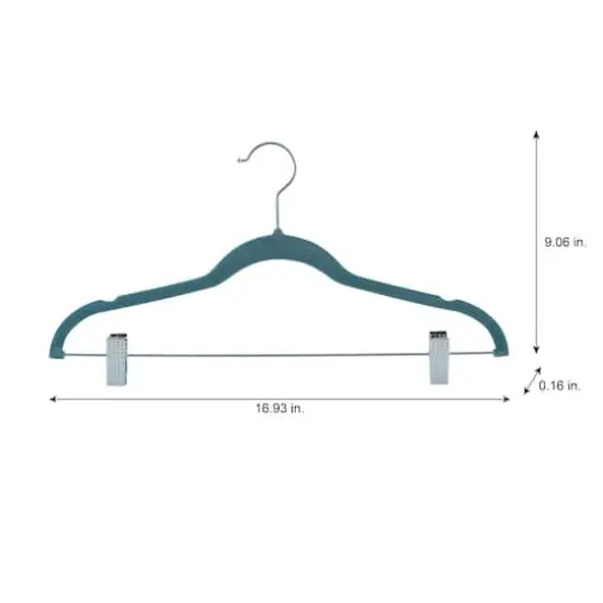 Laura Ashley Velvet Hangers with Clips, 12ct. Dusty Blue {6}