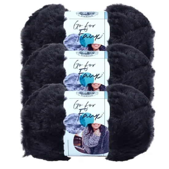 3 Pack Lion Brand&reg; Go for Faux&reg; YarnBlack Panther {1}