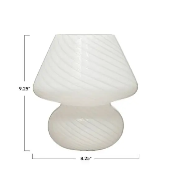 Hello Honey&reg; 9.5" White Vintage Blown Glass Table Lamp {6}