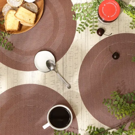 DII&reg; Round Double Frame Placemats, 6ct. Cinnamon {6}