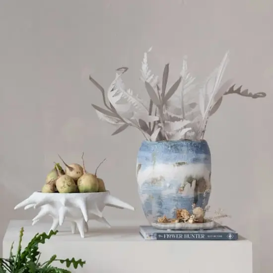 Hello Honey&reg; 12.25" Azure Blue Stoneware Vase {3}