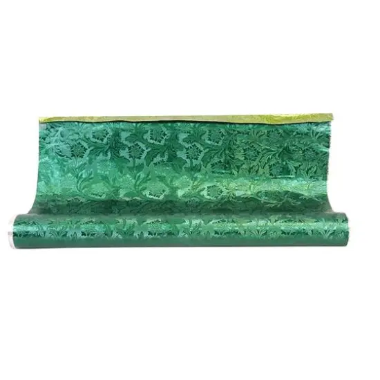 JAM Paper Windsor Cameo Floral Foil Wrapping Paper, 20" x 30ft. Hunter {1}