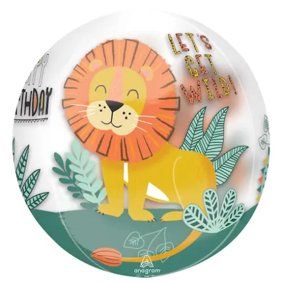 Orbz&reg; XL&trade; 16" Get Wild Birthday Clear Foil Balloon {6}