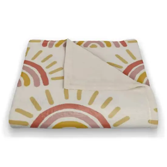 Sun Pattern Coral Fleece Blanket Sunset {3}