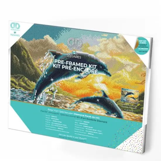 Diamond Dotz&reg; Intermediate Dolphin Sunset Pre-Framed Diamond Painting Kit {4}
