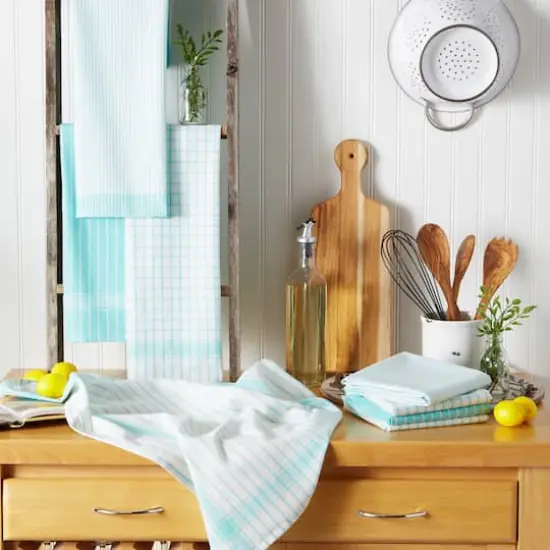DII&reg; Basic Dishtowels Set, 8ct. Aqua {7}