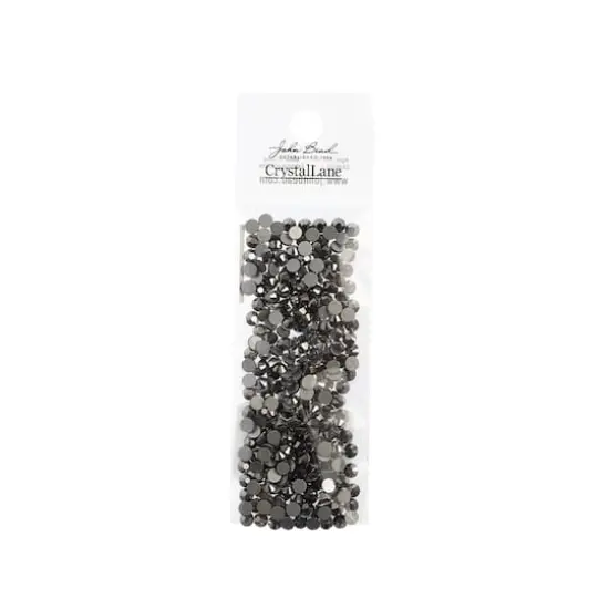 John Bead Crystal Lane SS16 Glass Round Flatback Rhinestones, 288ct. Hematite {4}