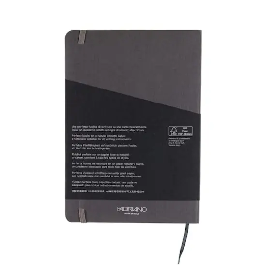Fabrian&reg; EcoQua Plus A5 Lined Stitch-Bound Notebook Gray {7}