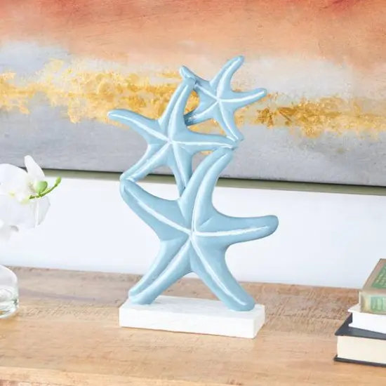 14" Blue Starfish Stacked Sculpture {3}