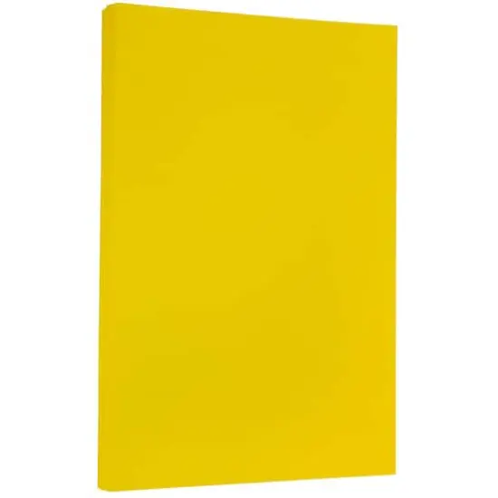 JAM Paper Bright Hue 8.5" x 14" 24lb. Recycled Colored Legal Paper, 100 Sheets Yellow {1}