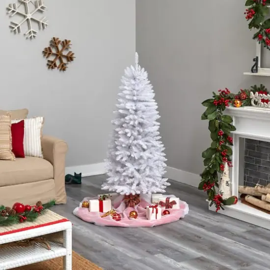 5ft. Unlit Slim White Artificial Christmas Tree {7}