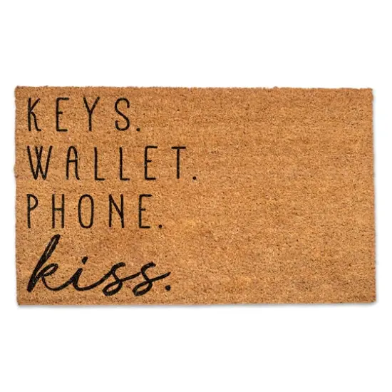 Keys Wallet Phone Kiss 30" x 18" Door Mat {1}