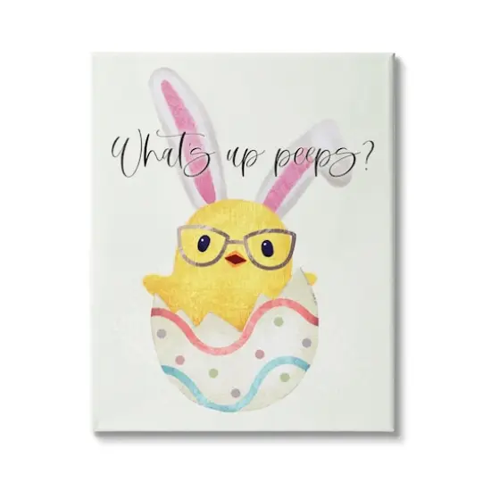 Stupell Industries What's Up Peeps Funny Easter Phrase Hatched Chick Canvas Wall Art {1}