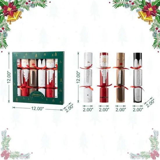 Glitzhome&reg; 12" Christmas Santa, Snowman, Penguin & Reindeer Party Cracker with Gift Contents, 6ct. {9}