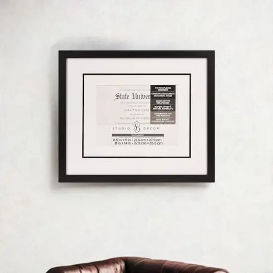 8.5" x 11" Black Document Frame with Triple Mat by Studio D&eacute;cor&reg; {1}