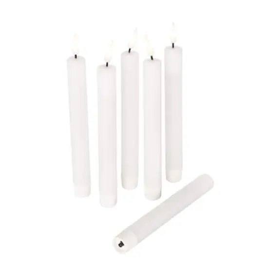 8" Flameless Wax Candles with Remote Control, 6ct. White {3}