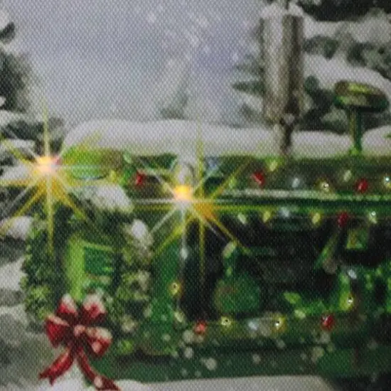 LED Lighted Merry Christmas Tractor Canvas Wall Art {4}