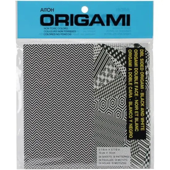 Aitoh 5.875" Black & White Double-Sided Origami Paper, 24 Sheets {1}