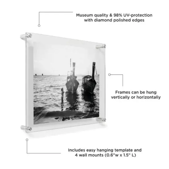 Wexel Art Double Panel Clear Acrylic Floating Wall Frame with Silver Hardware {5}
