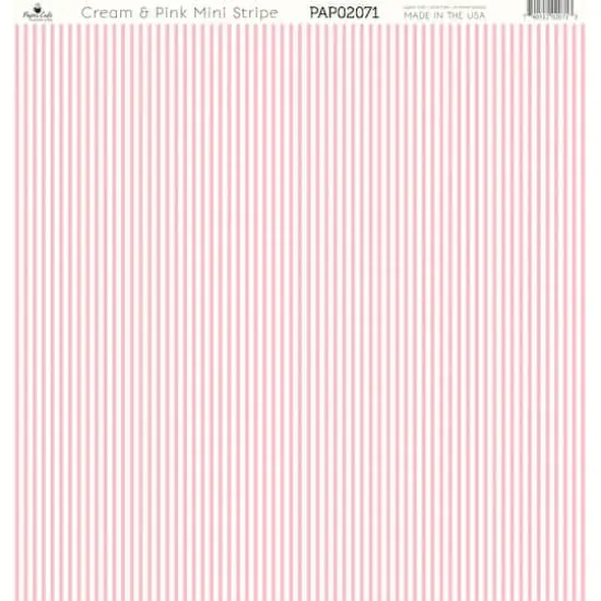 Paper Caf&eacute; Cream & Pink Mini Stripe 12" x 12" Cardstock, 15 Sheets {1}