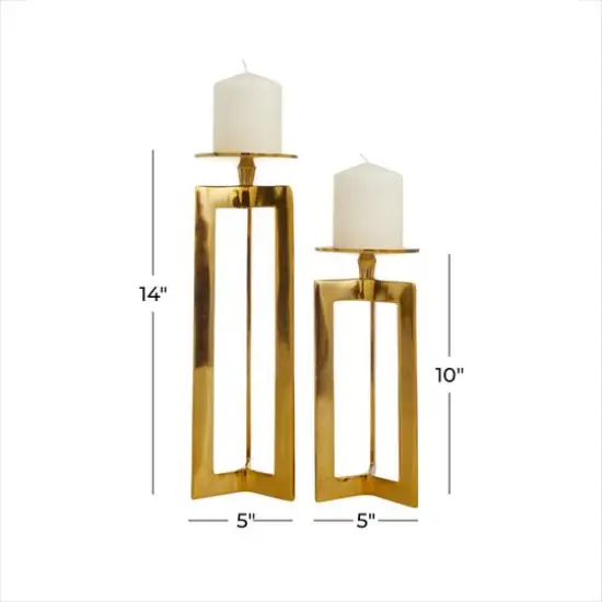 CosmoLiving by Cosmopolitan Gold Contemporary Candle Holder Set {7}