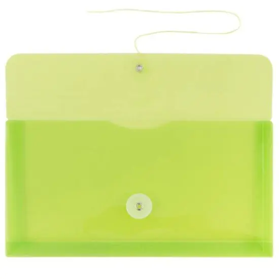 JAM Paper #10 Plastic Envelopes with Button & String Tie Closure, 12ct. Lime Green {4}