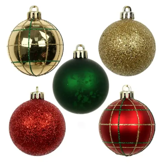 5 Pack 2.2" Red, Green & Gold Shatterproof Ball Ornaments by Ashland® {3}