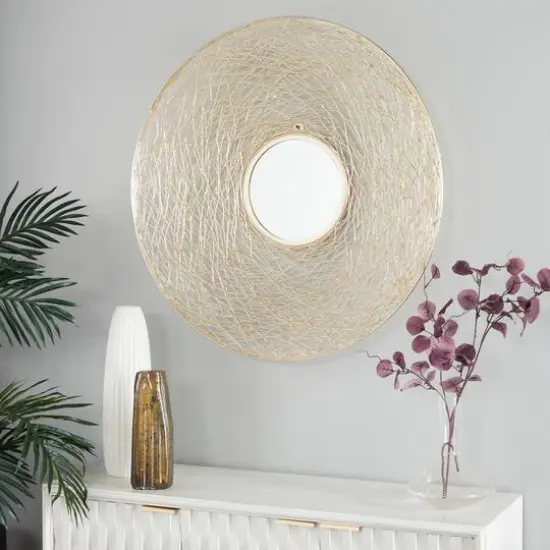 CosmoLiving by Cosmopolitan Gold Iron Contemporary Wall Mirror, 36" x 36" x 5" {7}