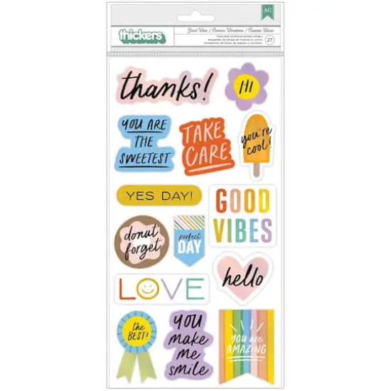 American Crafts&trade; Kid At Heart Good Vibes Thickers Stickers {1}