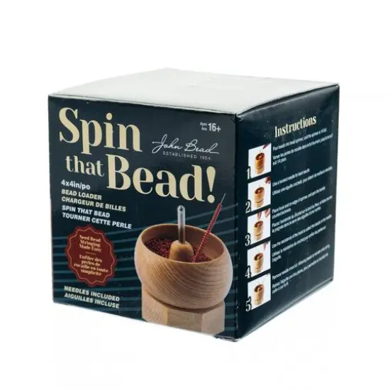 John Bead 4" x 4" Spin that Bead! Wooden Bead Spinner with 2 Needles {5}
