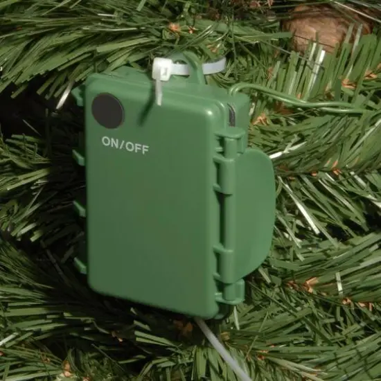 3ft. Pre-lit Crestwood Spruce Artificial Christmas Mailbox Cover with Silver Bristle, Cones, Red Berries, Glitter and Warm White LED Lights {5}