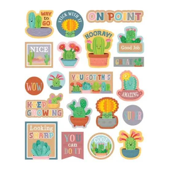 Teacher Created Resources&reg; Happy Cactus Crew Stickers, 120 Per Pack, 12 Packs {5}
