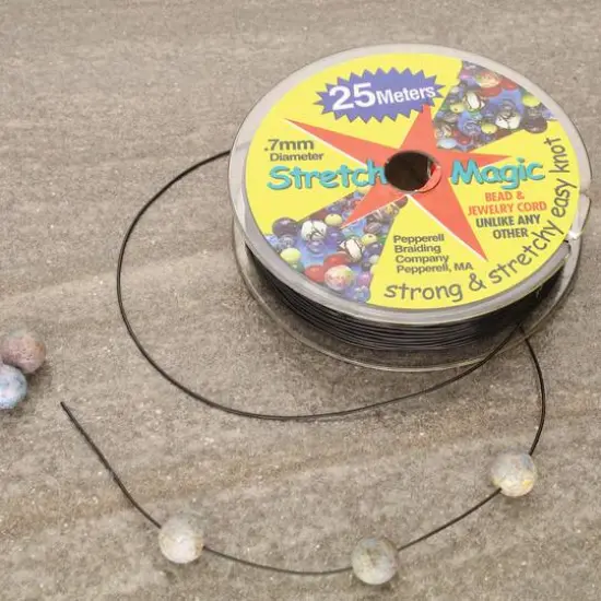 Stretch Magic&reg; 0.7mm Black Bead & Jewelry Cord, 25m {4}