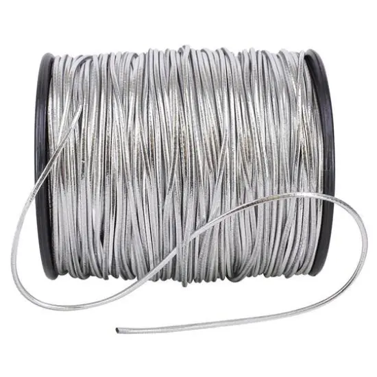 JAM Paper 1/16" Home D&eacute;cor Trimmings Stretch Cord Silver {1}