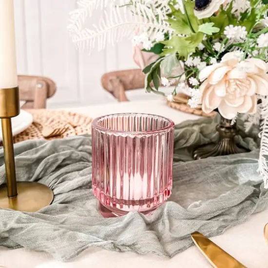 Kate Aspen&reg; Ribbed Glass Votive Candle Holder Set {6}