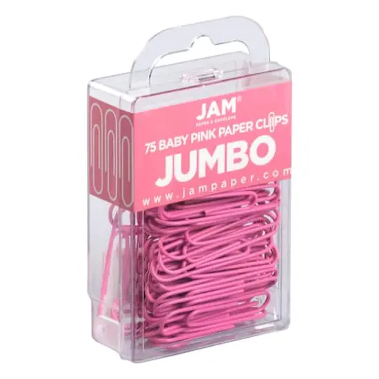 JAM Paper Jumbo Paper Clips Pink {4}