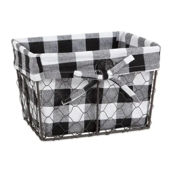 DII&reg; Black & White Checkered Chicken Wire Basket Set {6}