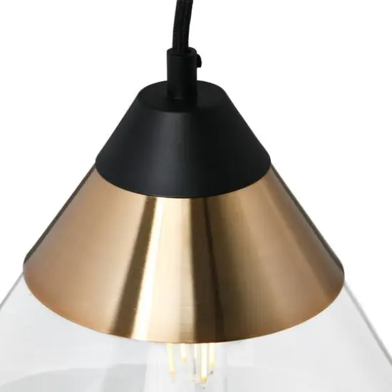 Hello Honey&reg; Robert Stevenson Lighting Theo 10" Matte Black & Brushed Metal Ceiling Light Black/Brass {6}