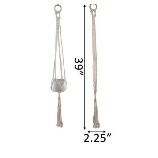 Flora Bunda 39" Single Beaded Macrame Plant Hanger {3}