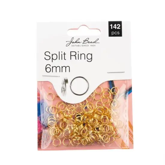 John Bead Must Have Findings 6mm Split Rings, 142ct. Gold {2}