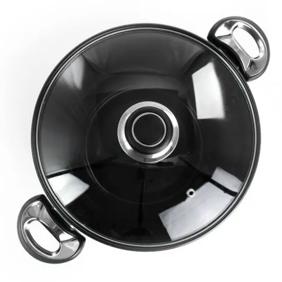 Gibson Home&reg; Leighton 3-Piece 8.5qt. Black Nonstick Steel Pasta Pot with Steamer {9}