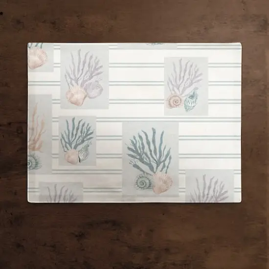 Shell Panels Cotton Twill Placemat Blue {3}