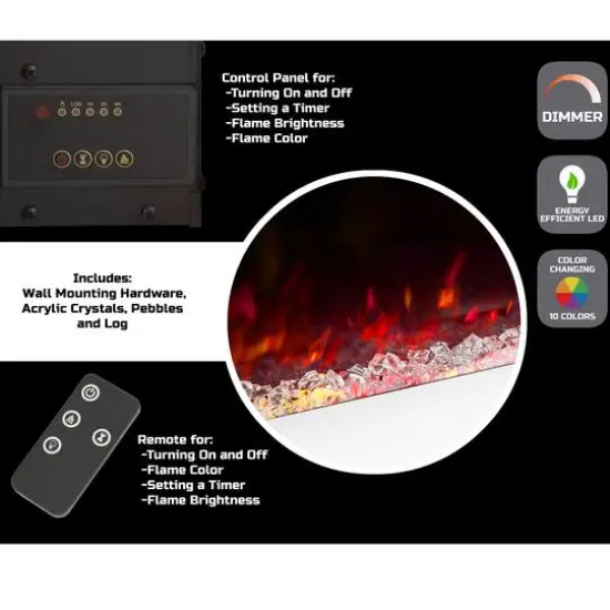 Hastings Home 36" White LED Electric Fireplace {5}