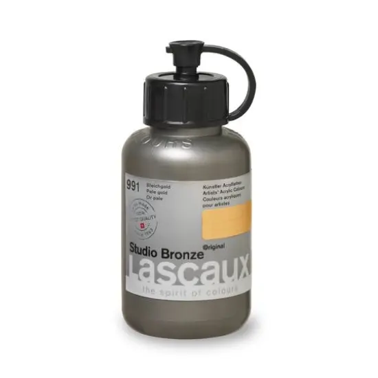 Lascaux Studio Bronze Acrylic Paint, 85mL Pale Gold {4}